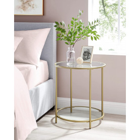 Runt sidobord - Guld 50 x 55 cm