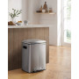 Soptunna med 2 fack 2×20L rostfritt stål pedalhink silver lufttätt ...