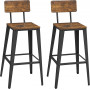 2x Barstolar 74 cm Sits Höjd - Vintage Brun/Svart