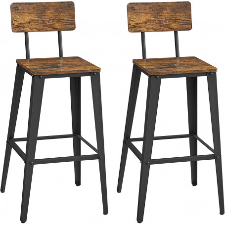 2x Barstolar 74 cm Sits Höjd - Vintage Brun/Svart
