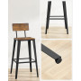 2x Barstolar 74 cm Sits Höjd - Vintage Brun/Svart