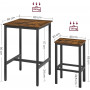 Barbord med Barstol Set - Matbord med 2 Stolar 65 cm Sits Höjd