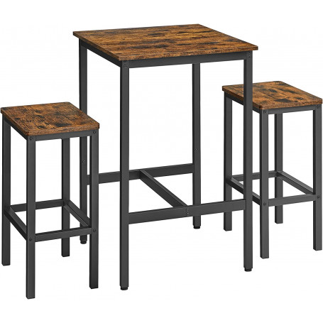 Barbord med Barstol Set - Matbord med 2 Stolar 65 cm Sits Höjd