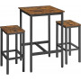 Barbord med Barstol Set - Matbord med 2 Stolar 65 cm Sits Höjd