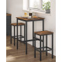 Barbord med Barstol Set - Matbord med 2 Stolar 65 cm Sits Höjd