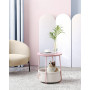 Sidobord med Tygkorg - 50 cm - Pastellrosa / Off-white