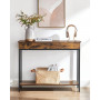 Konsolbord med 2 Lådor 100 x 30 x 80 cm Industriell Vintage Brun