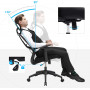Ergonomisk Kontorsstol Mesh med Justerbar Armstöd, Nackstöd