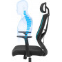 Ergonomisk Kontorsstol Mesh med Justerbar Armstöd, Nackstöd