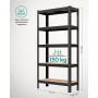 Heavy-Duty Förvaringshylla 75 x 30 x150 cm - 650 kg - Svart