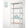 Heavy Duty Förvaringshylla 75 x 30 x 150 cm - 650 kg - Vit