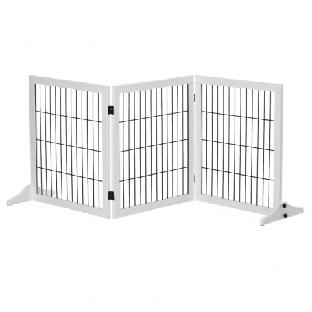 Säkerhetsgrind - Barriär Grind för Hund 185 x 36 x 71 cm Trä Vit
