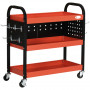 Verktygsvagn 3 Hyllplan, Kroktavla 100 kg 75 x 35 x 80 cm Metall Röd