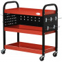 Verktygsvagn 3 Hyllplan, Kroktavla 100 kg 75 x 35 x 80 cm Metall Röd