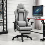 Gamingstol Racer med Fotstöd, kudde till Nacke, Rygg - Grå 73 x 57 ...