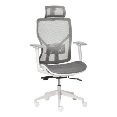 Kontorsstol Grå Meshtyg Justerbar Armstöd, Nackstöd 67 x 65 x 128 cm