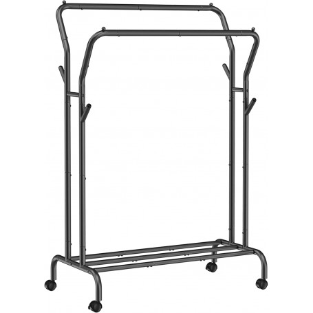 Klädställ på hjul - 2 Klädskenor - 100 kg Lastkapacitet 103,5 cm