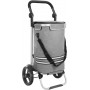Hopfällbar shoppingvagn 35L grå aluminium & polyester med hjul avta...