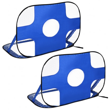 Fotbollsmål set x2 med Träningsmatta 123 x 80 x 80 cm