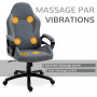 Kontorsstol med Massagefunktion 6 punkter, grå, 64 x 68,5 x 113-121 cm
