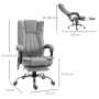 Massage Kontorsstol med Fotstöd Grå 62 x 67 x 113-120 cm