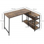 Hörnskrivbord med Hyllor 135 x 90 x 79 cm Vintage brun-svart