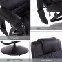 Massagestol med Fotstöd Svart Läder 77 x 84 x 95 cm