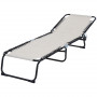 Solsäng hopfällbar 4-nivå ryggstöd beige 197 x 58 x 76 cm