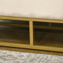 Sittbänk med Förvaring Beige Sammet, Guld Stålram, 110 x 44 x 49 cm