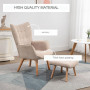 Ergonomisk Fåtölj med Fotpall Manchester-look Beige