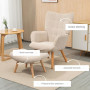 Ergonomisk Fåtölj med Fotpall Manchester-look Beige