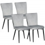 Matstolar Set 4-Pack Sammet - Ljusgrå