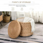 Pall med Förvaring Flätade Naturlig 43 x 43 cm