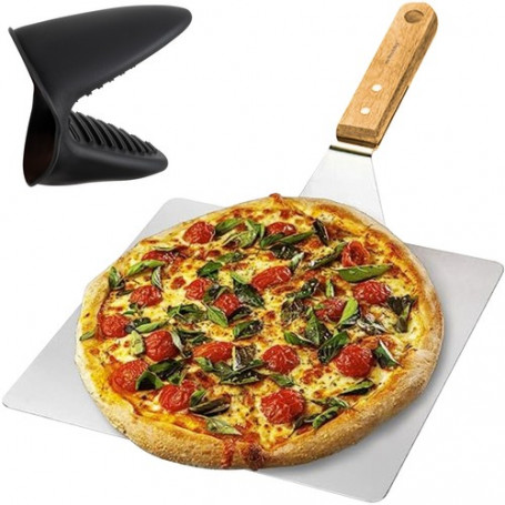 Pizzaspade Rostfritt Stål, Trähandtag 30x30 cm