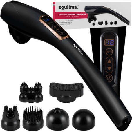 Trådlös Massageapparat med Ergonomisk Handhållen + 6 Huvud