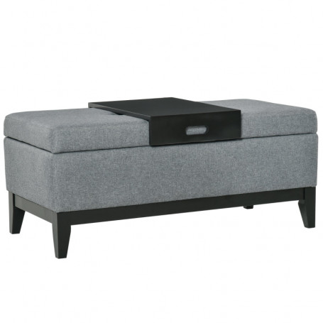 Sittbänk med Stor Förvaring, Bricka - Grå 107 x 50 x 44 cm