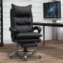 Ergonomisk Kontorsstol med Fotstöd Bekväm Läder Svart