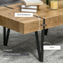 Soffbord Industriell Design 105 x 60 x 42 cm Svart / Brunt