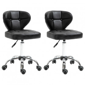 2x Arbetsstol - Barstolar med Ryggstöd 45 x 47 x 72-87