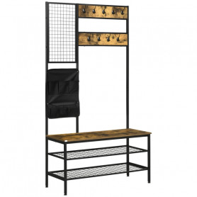 Klädhängare med Skohyllor, Memotavla, Förvaringsfack - Industriell ...