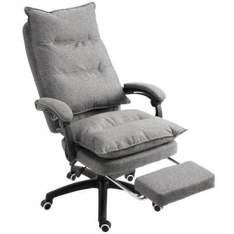 Ergonomisk Kontorsstol med Massagefunktion, Fotstöd - Grå