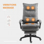 Ergonomisk Kontorsstol med Massagefunktion, Fotstöd - Grå
