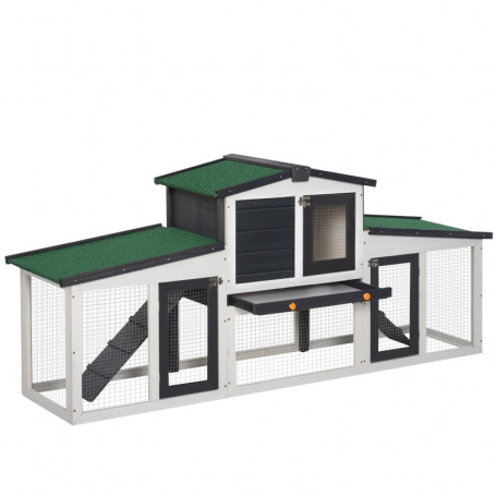 Bur till 2-4 Kanin / Smådjur med Koja 204 x 45 x 80 cm