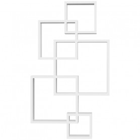 Vägghylla Dekoration Rutor Trä Vit 49,5 x 10,2 x 86 cm