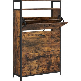 Skoskåp för 15-24 Par Skor 80 x 30 x 130 cm Vintage Brun
