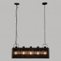 Pendellampa Metall Svart 5 Lampor L.93 cm