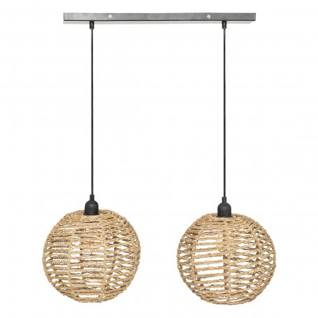 Hänglampa Natur Metall 2 Lampor "Rana" D.50 cm