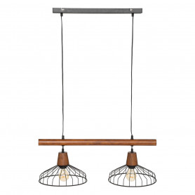 Hänglampa Metall Svart 2 Lampor "Cafe" D.28 cm