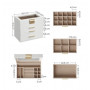 Smyckeskrin 4 Skikt med Glaslock - Vit 15,3 x 25,1 x 21,5 cm