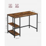 Skrivbord med 2 Hyllor 100 x 50 x 75 cm Industriell Vintage Brun